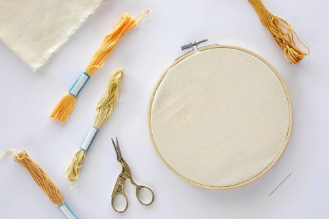 Top view sewing thread scissors