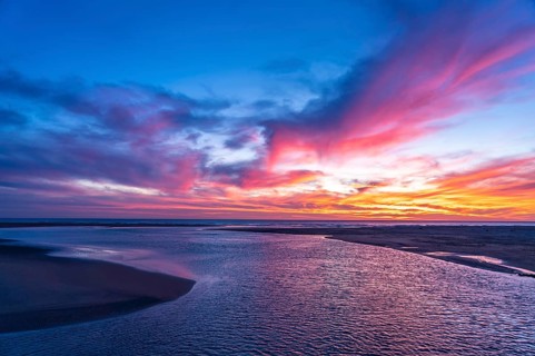 Sunset at the mouth of the Rio Salado in Conil de la Frontera