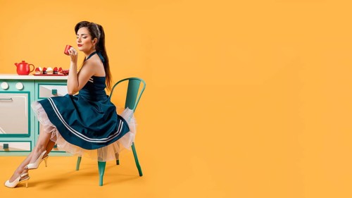 Pinup girl posing