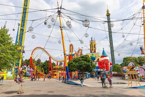 Fairy lights in the amusement park