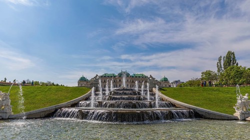 Fountains and cascades in the Belvedere Garden