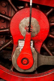 Flywheels of a historic steam locomotive