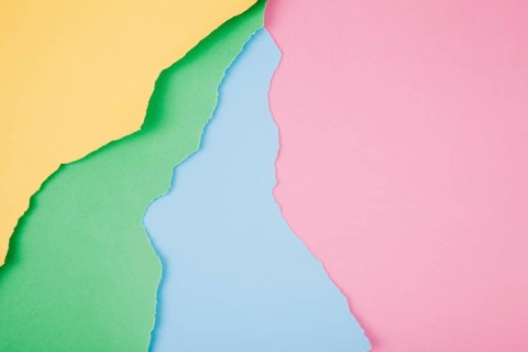 Colorful bright papers ragged edges