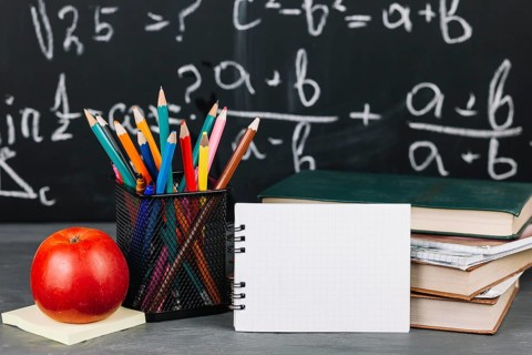 School supplies table