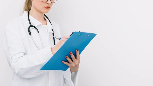 Crop doctor writing clipboard