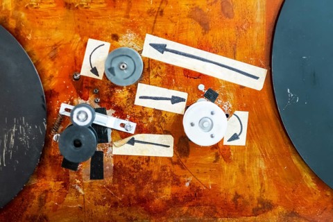 Arrows painted on a machine