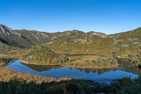 Landscape on the river Crnojevic near Rijeka Crnojevica
