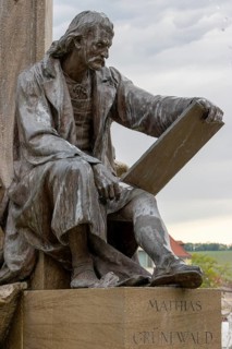 Matthias Gruenewald sculpture on the Frankoniabrunnen on the Ehrenhof side