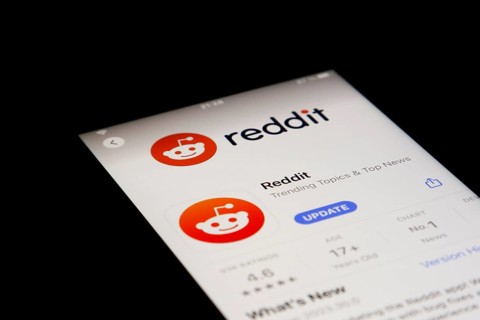 Detailed view of a smartphone with reddit app in the iPhone App Store