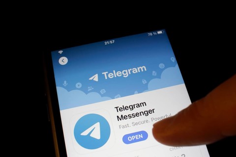 Detailed view of a smartphone with Telegram app in the iPhone App Store