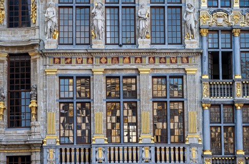 Facade with golden decorations
