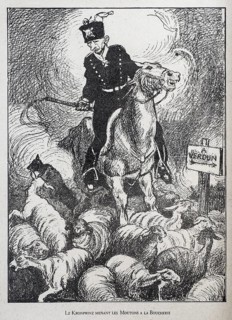WW1 caricature by illustrator Rata Langa showing German Prussian Crown Prince