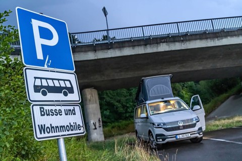 Parking space for motorhomes at Friedrichshafen Airport