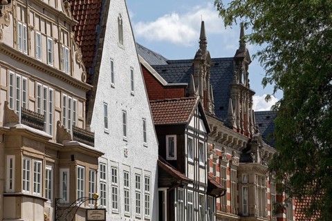 Varied house facades in Osterstrasse