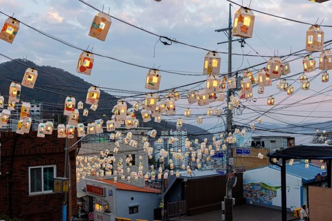 Glowing hand-painted lanterns