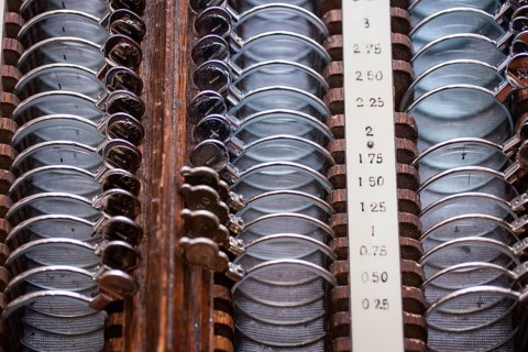 Various lenses for determining the diopter at an optician's