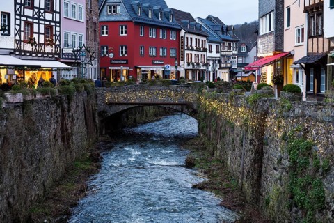 The Erft flows through the old town of Bad Muenstereifel