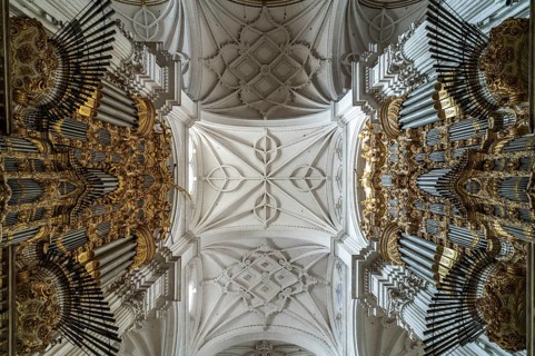 Organs in the interior of the Cathedral of Santa Maria de la Encarnacion in Granada