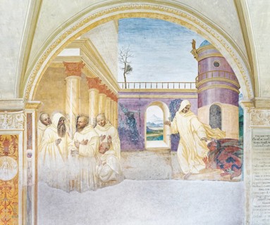 Benedict forgives a monk who wanted to escape from the monastery and encounters a dragon