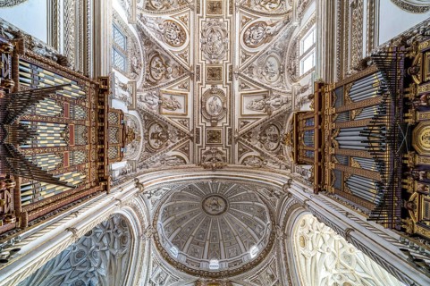 Organ and dome in the interior of the Cathedral