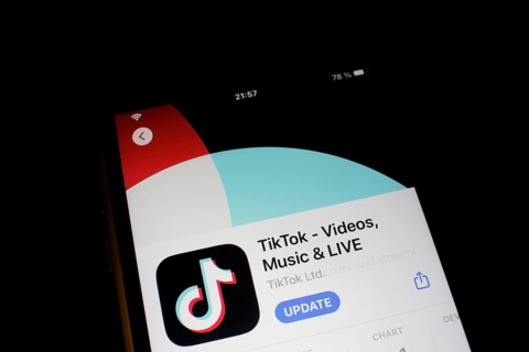 Detailed view of a smartphone with TikTok app in the iPhone App Store
