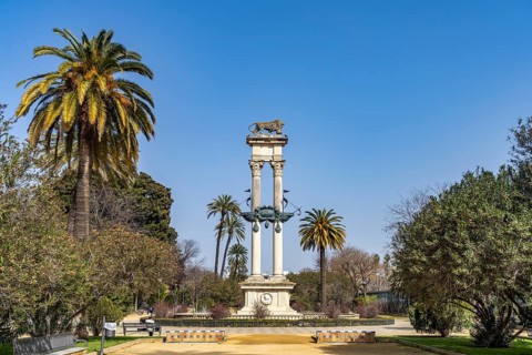 Columbus Monument in the Murillo Gardens Jardines de murillo