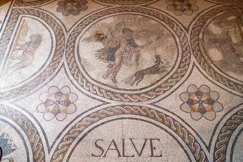 Roman mosaic in the Palacio de la Condesa de Lebrija Palace and Museum in Seville