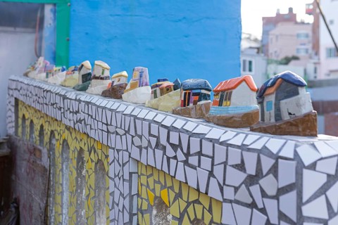 Colourful ceramic houses
