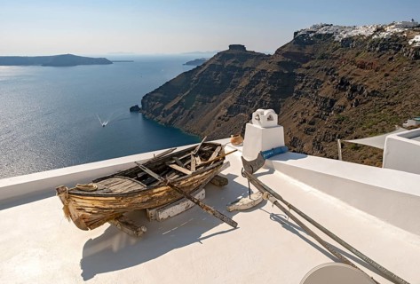 Old Rowing Boat on Terrace Roof