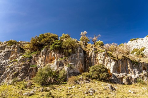 Landscape along the hiking trail of the Rio Bailon near Zuheros