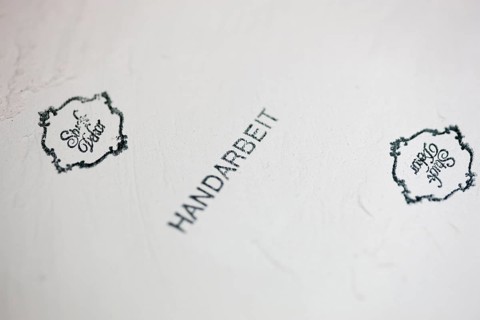 Stamp handwork on a stucco work