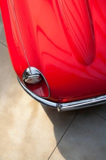 Bonnet and bumper of a Jaguar E-Type