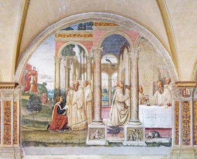 The priest Florentius tries to poison Benedict