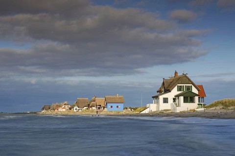 Beach houses along the Baltic Sea on the peninsula Graswarder