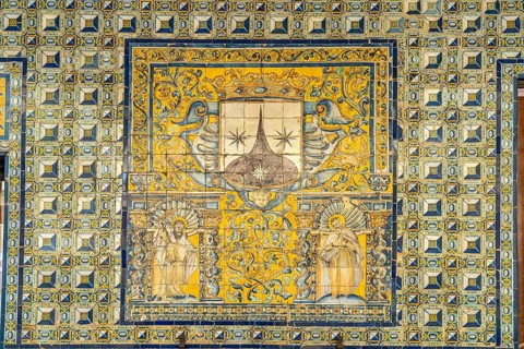 Azulejo ceramic tiles in the interior of the Palacio de la Condesa de Lebrija Palace and Museum in Seville