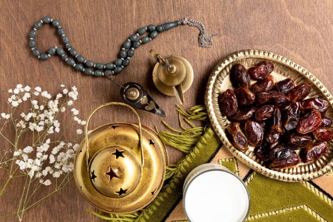 Top view islamic decor elements