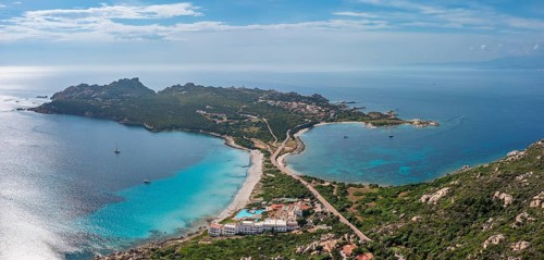 View over the Spiaggia del Due Mari to Capo Testa
