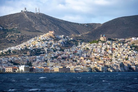 View of the town of Ermoupoli
