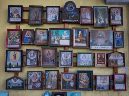 Votive tablets in the pilgrimage church of Maria Himmelfahrt in Sammarei