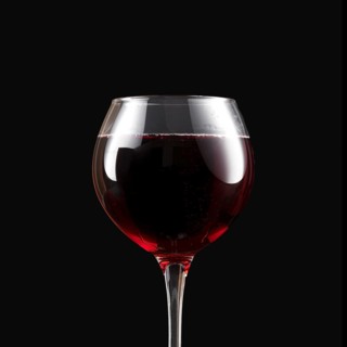 Elegant dark red wine glass