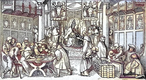 Indulgences in a Basel church with the Medicean coat of arms
