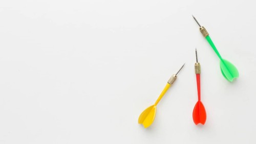 Top view darts with copy space