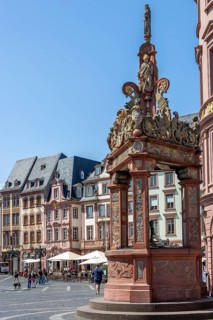 Historic Renaissance-style market fountain on the market square