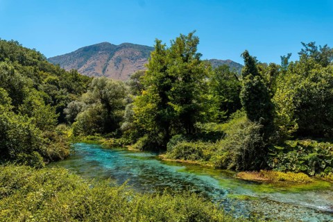 Beautiful landscape next to The Blue eye or Syri i kalter