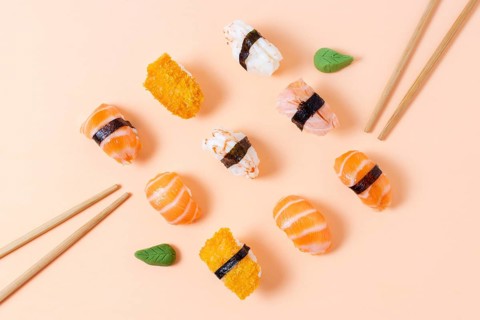 Geometric with sushi