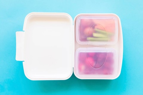 Plastic lunchbox with food