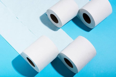 High angle rolls toilet paper