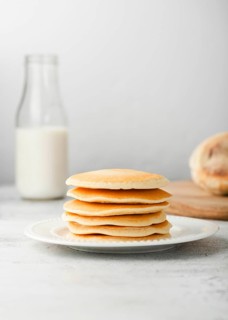 Front view set plain pancakes