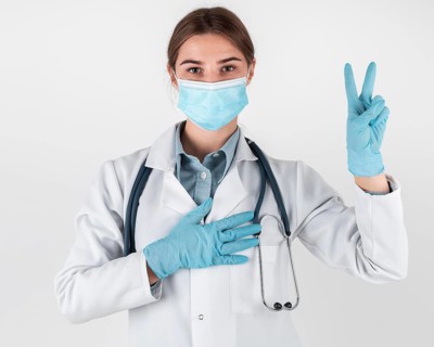 Portrait doctor wearing face mask
