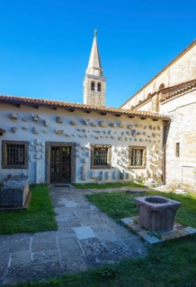 Ancient fragments of sculptures in the Grado Lapidarium